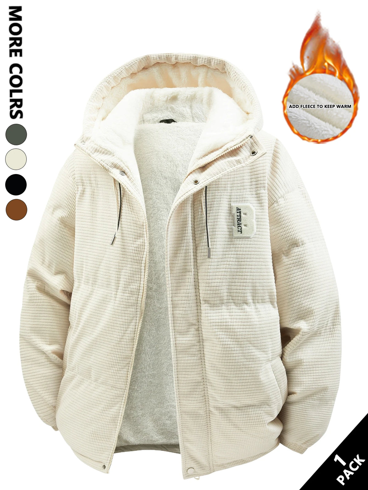 **Men’s Lightweight Warm Hooded Jacket**