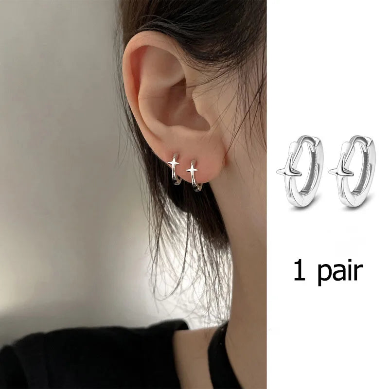 **VENTFILLE 925 Sterling Silver Chunky Hoop Earrings**
