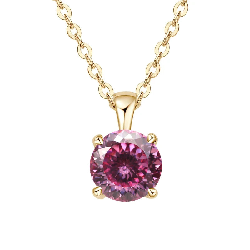 1ct Moissanite Pendant Necklace in 925 Sterling Silver