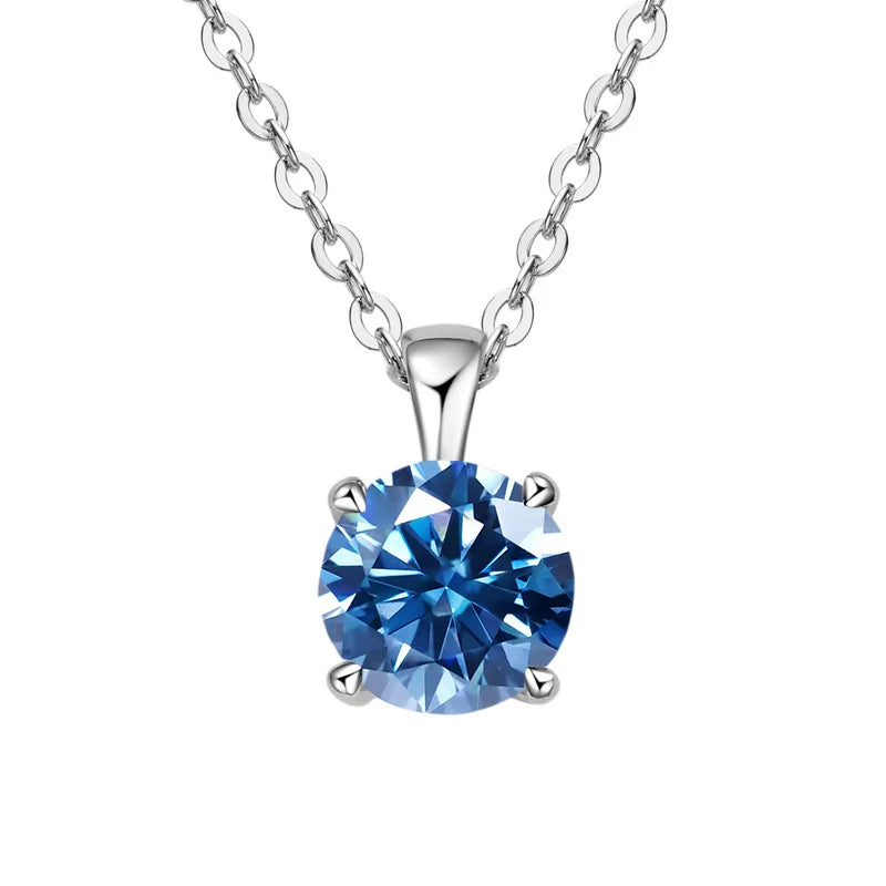 1ct Moissanite Pendant Necklace in 925 Sterling Silver