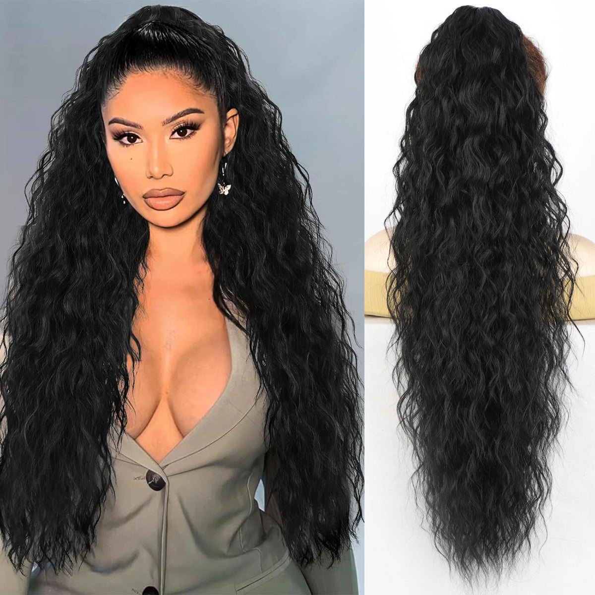 **Long Wavy Clip-In Ponytail Extension**
