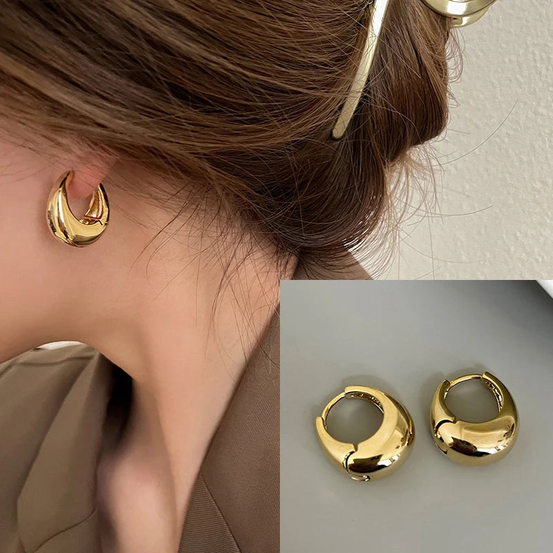 **VENTFILLE 925 Sterling Silver Chunky Hoop Earrings**