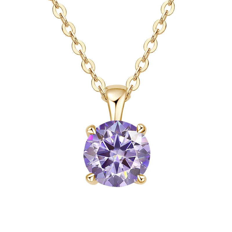 1ct Moissanite Pendant Necklace in 925 Sterling Silver