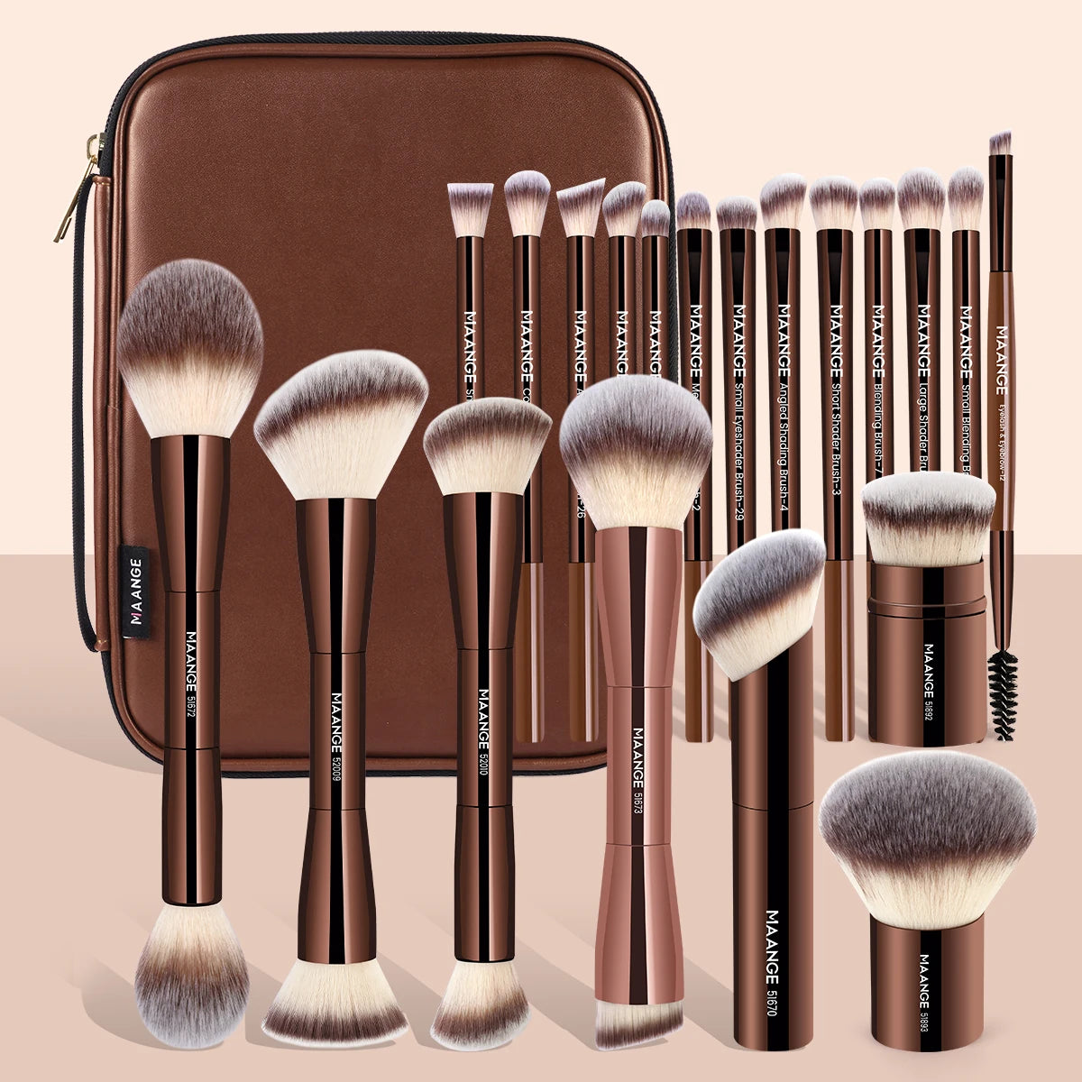 MAANGE 20-Piece Pro Makeup Brush Set with Bag