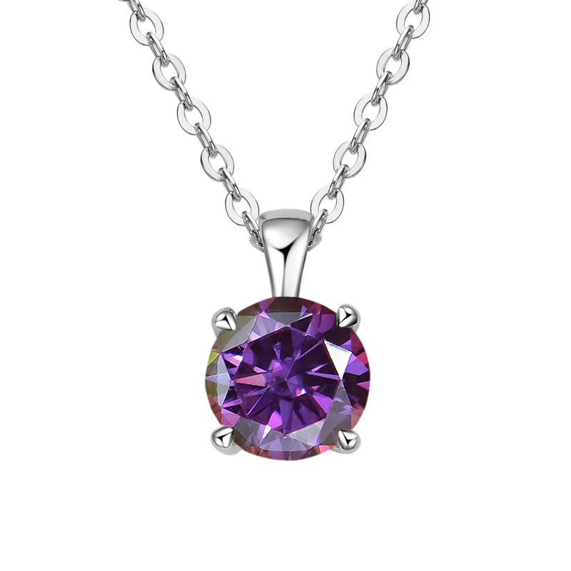 1ct Moissanite Pendant Necklace in 925 Sterling Silver