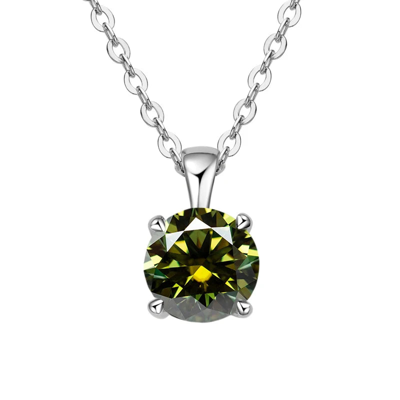 1ct Moissanite Pendant Necklace in 925 Sterling Silver