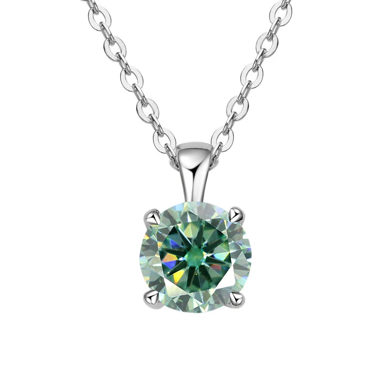 1ct Moissanite Pendant Necklace in 925 Sterling Silver