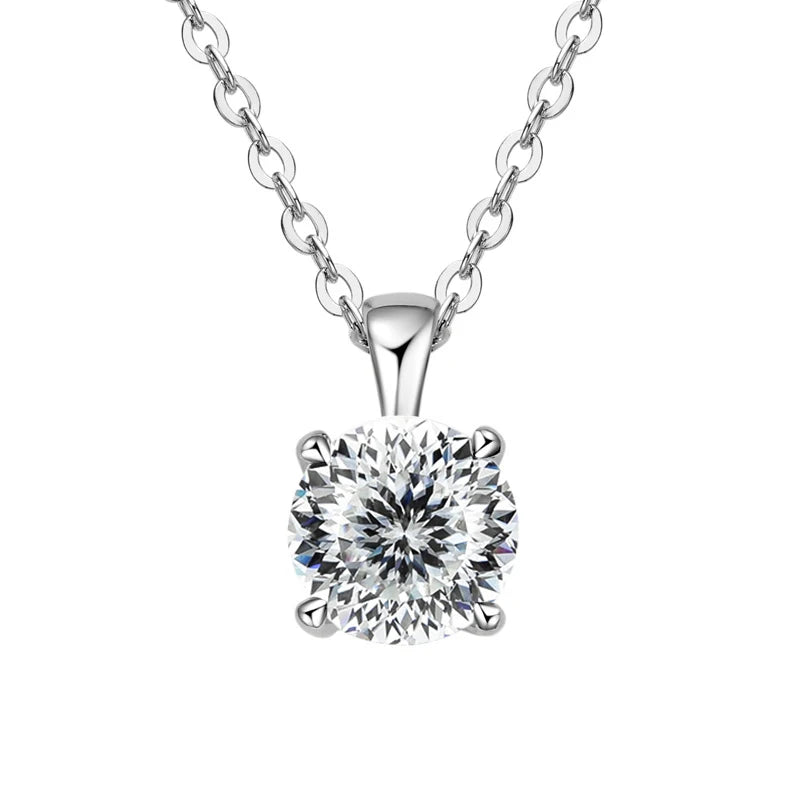 1ct Moissanite Pendant Necklace in 925 Sterling Silver