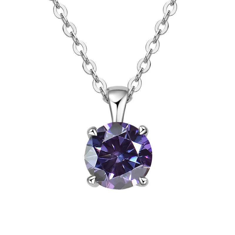 1ct Moissanite Pendant Necklace in 925 Sterling Silver