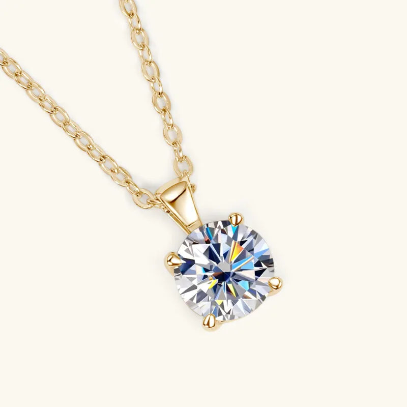 1ct Moissanite Pendant Necklace in 925 Sterling Silver