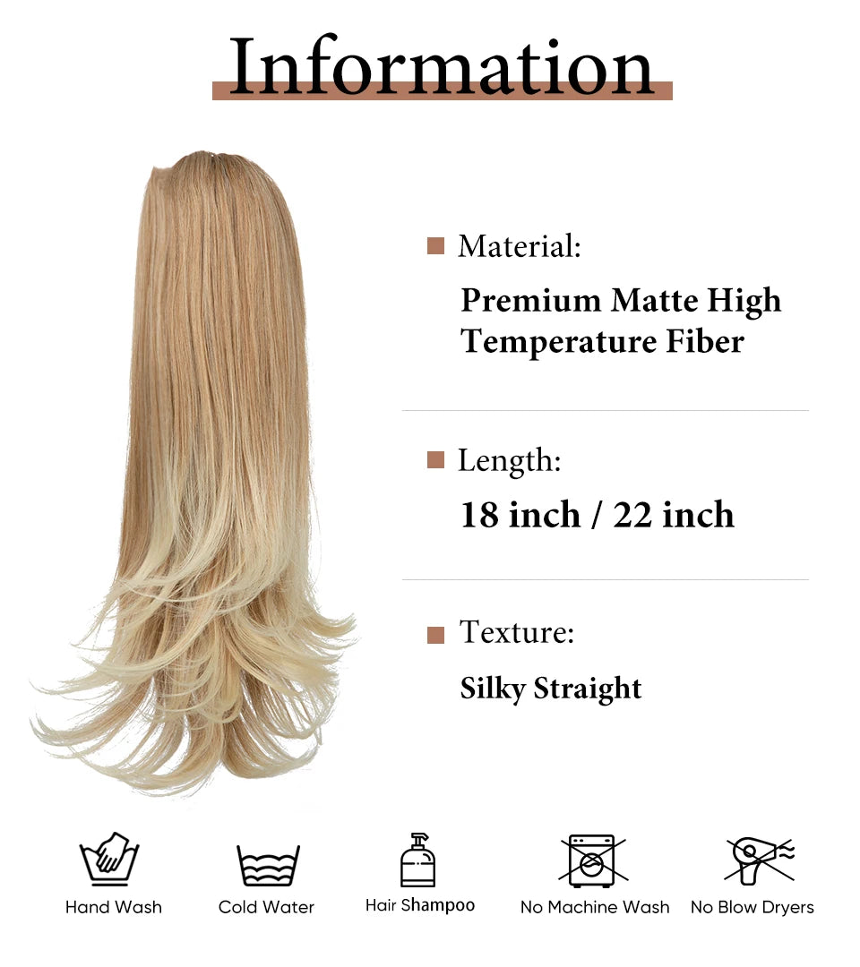 SARLA Long Silky Claw Clip Ponytail Extension