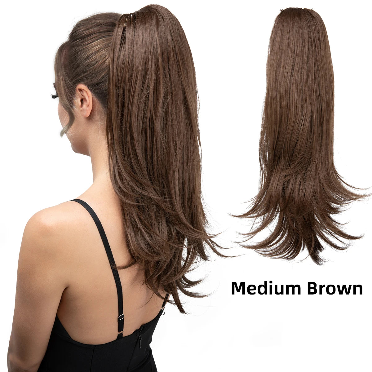 SARLA Long Silky Claw Clip Ponytail Extension