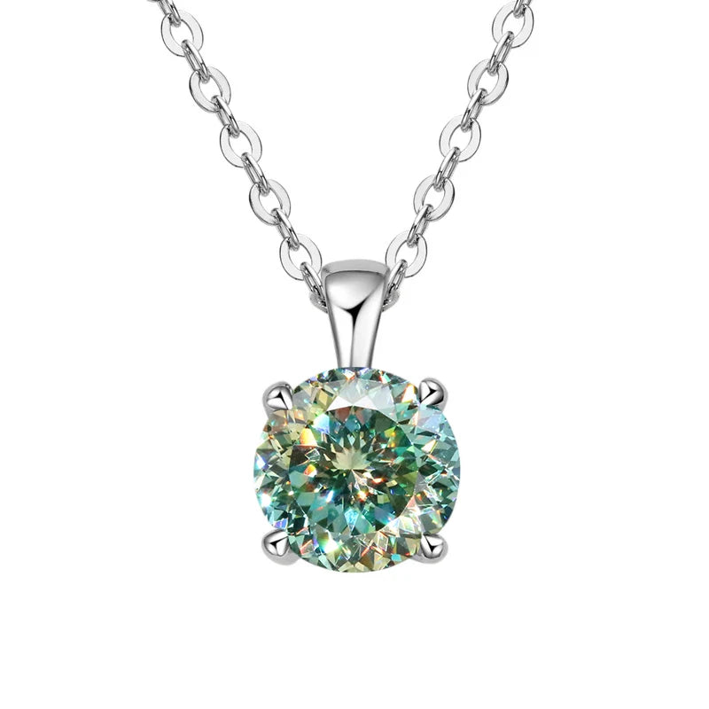 1ct Moissanite Pendant Necklace in 925 Sterling Silver