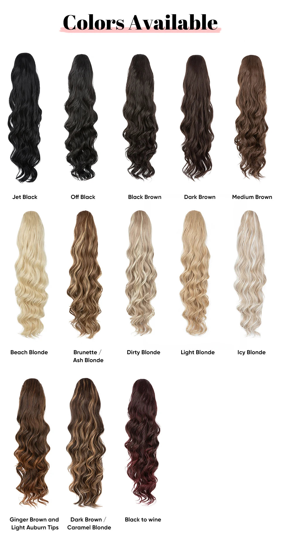 **26" Natural Wave Drawstring Ponytail Extension**