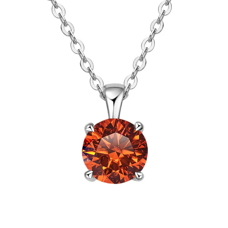 1ct Moissanite Pendant Necklace in 925 Sterling Silver