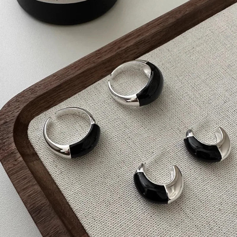 **VENTFILLE 925 Sterling Silver Chunky Hoop Earrings**