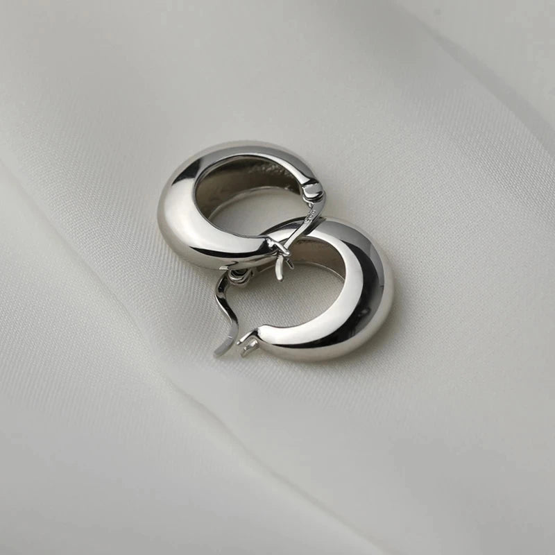 **VENTFILLE 925 Sterling Silver Chunky Hoop Earrings**