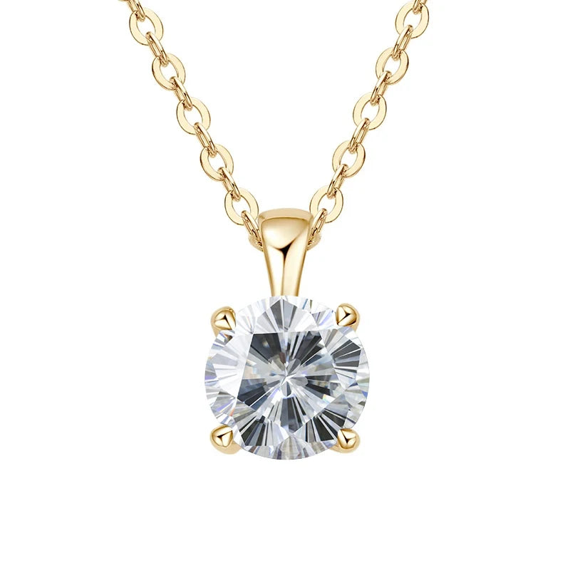 1ct Moissanite Pendant Necklace in 925 Sterling Silver