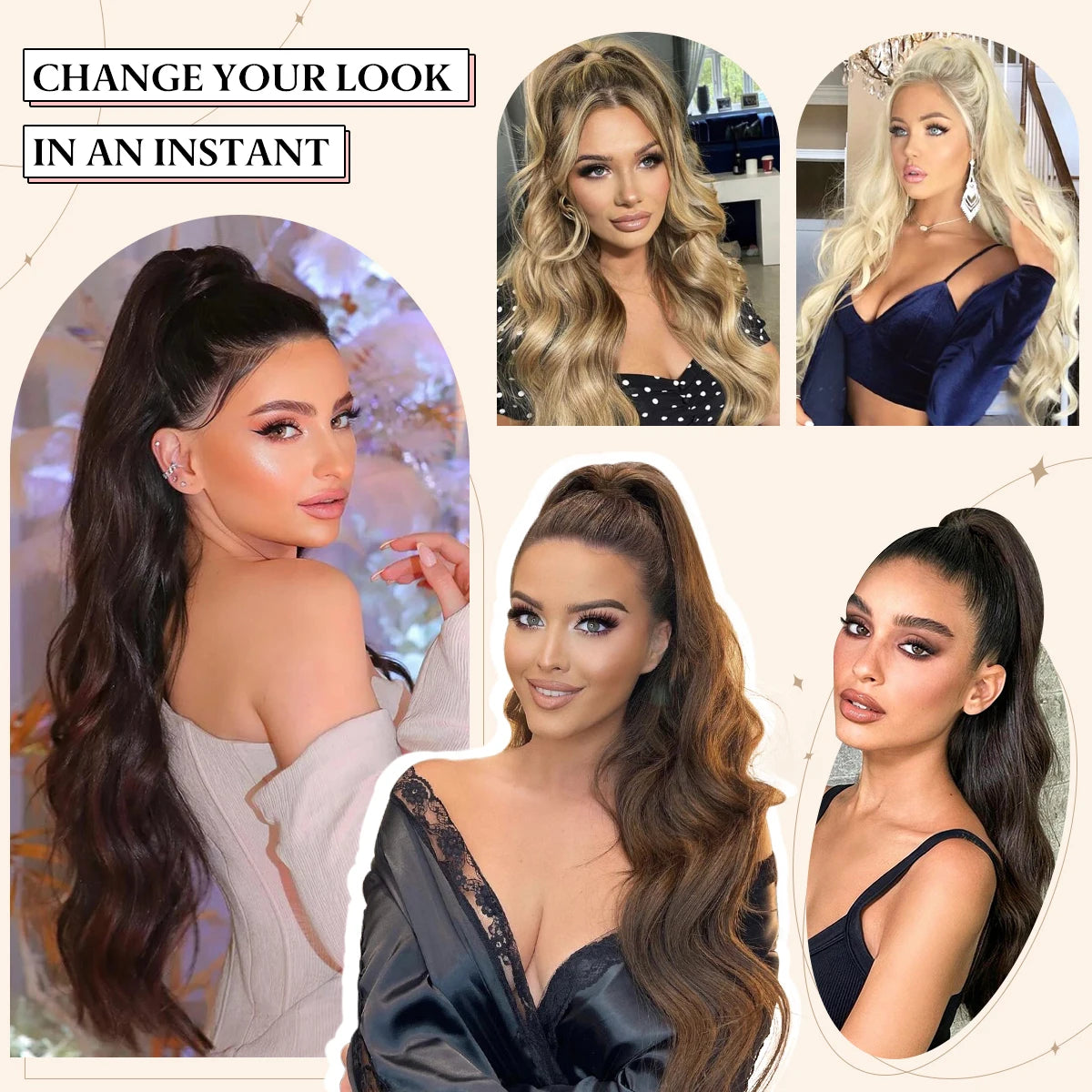 **26" Natural Wave Drawstring Ponytail Extension**