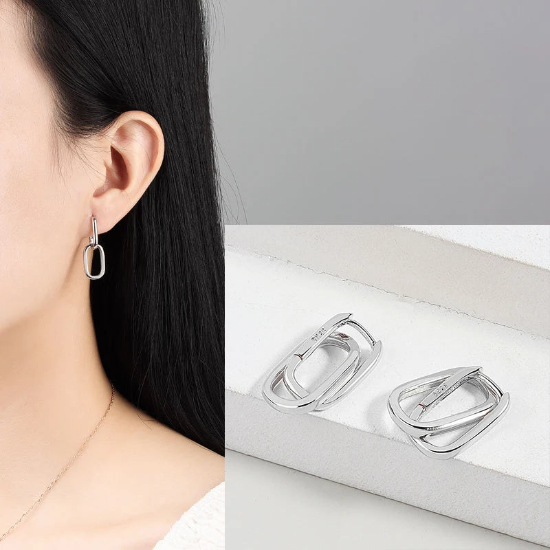 **VENTFILLE 925 Sterling Silver Chunky Hoop Earrings**