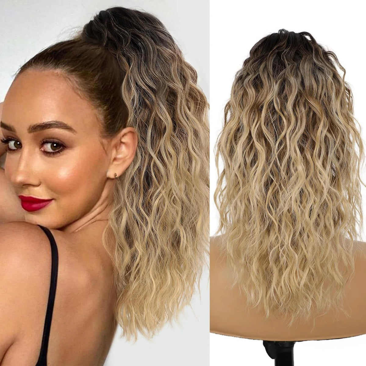 **Long Wavy Clip-In Ponytail Extension**