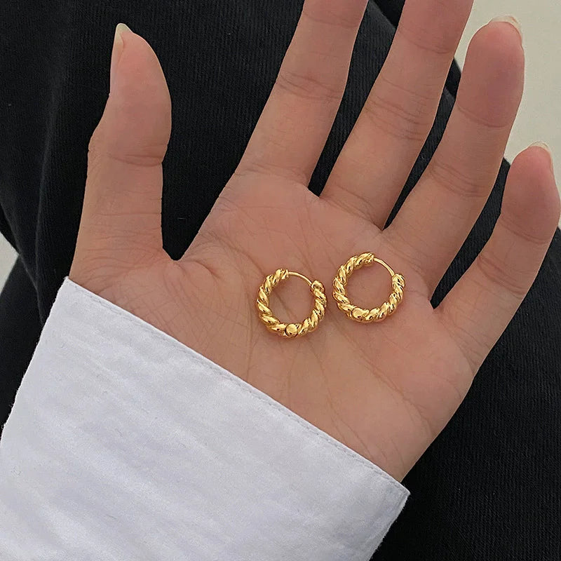 **VENTFILLE 925 Sterling Silver Chunky Hoop Earrings**