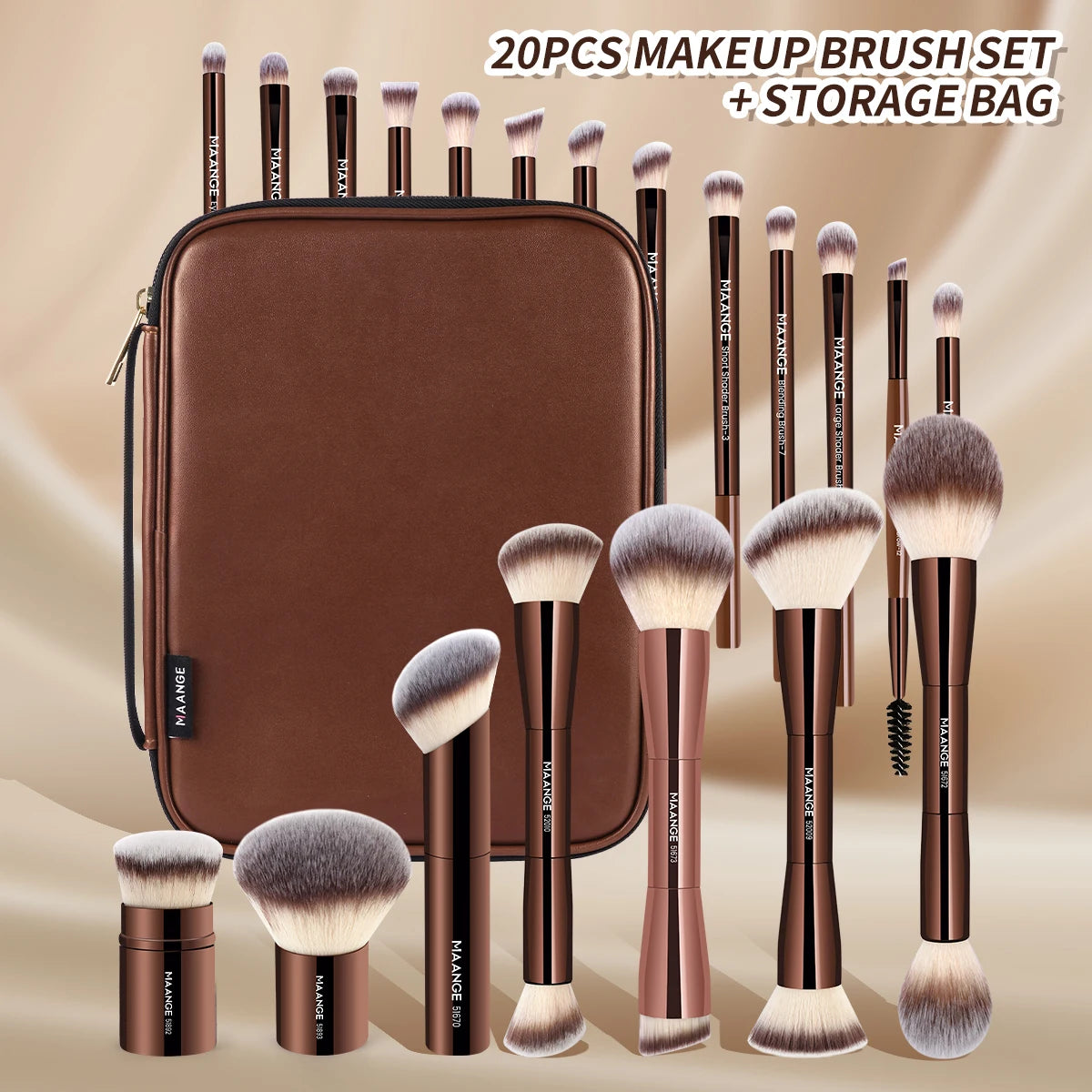 MAANGE 20-Piece Pro Makeup Brush Set with Bag