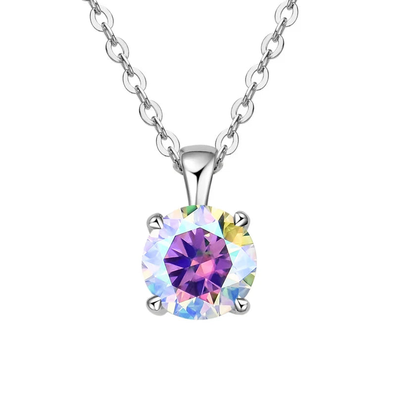 1ct Moissanite Pendant Necklace in 925 Sterling Silver