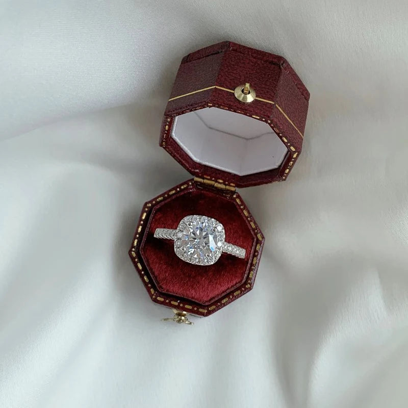 1CT Moissanite 925 Silver Wedding Ring