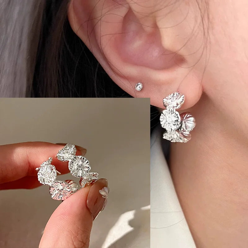 **VENTFILLE 925 Sterling Silver Chunky Hoop Earrings**