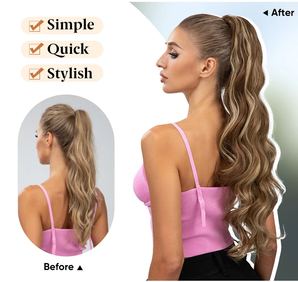 **26" Natural Wave Drawstring Ponytail Extension**
