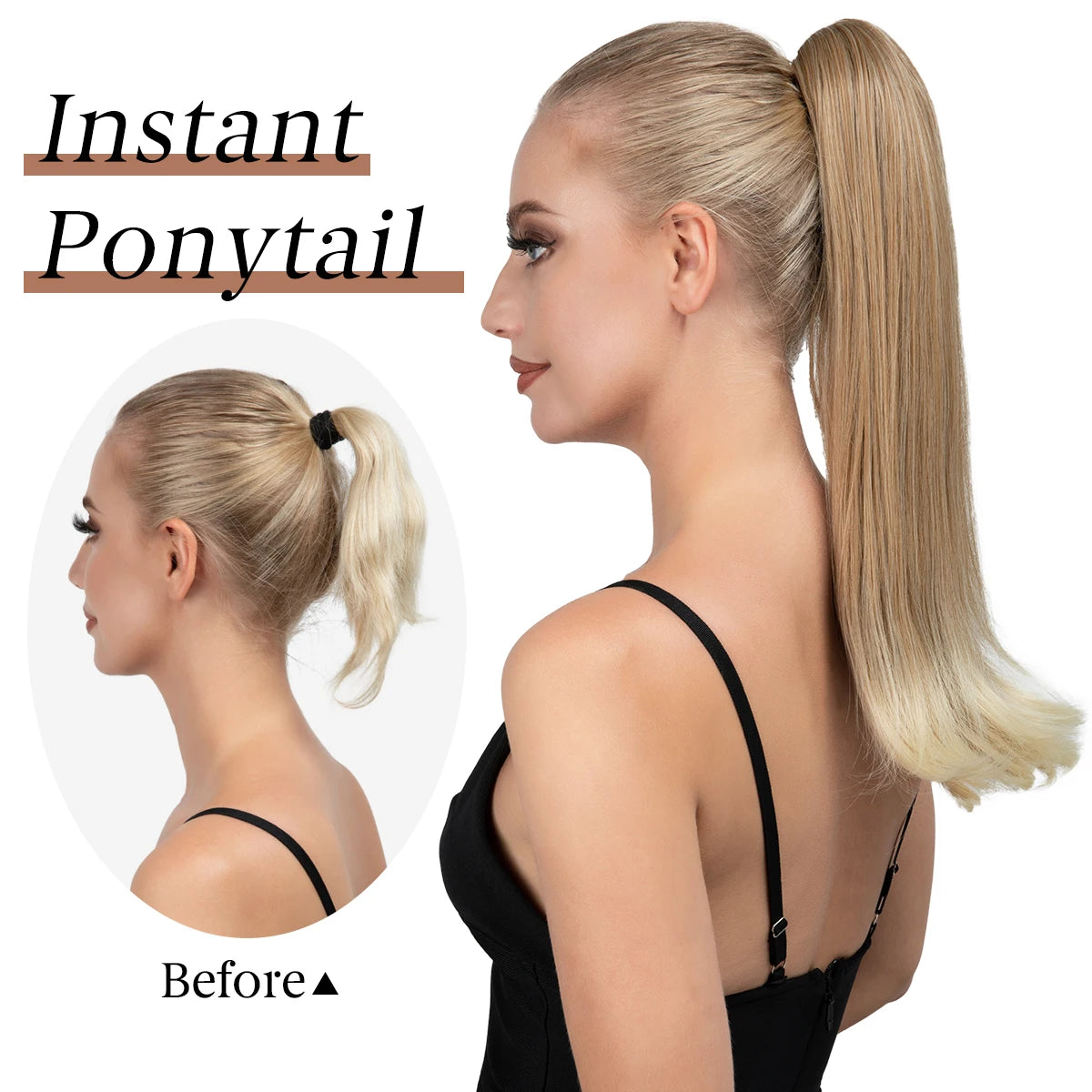 SARLA Long Silky Claw Clip Ponytail Extension