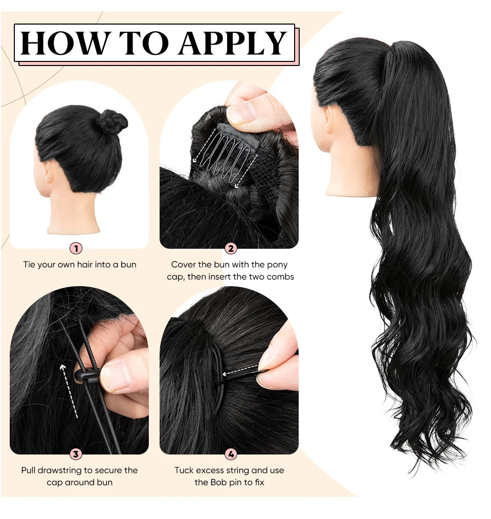 **26" Natural Wave Drawstring Ponytail Extension**