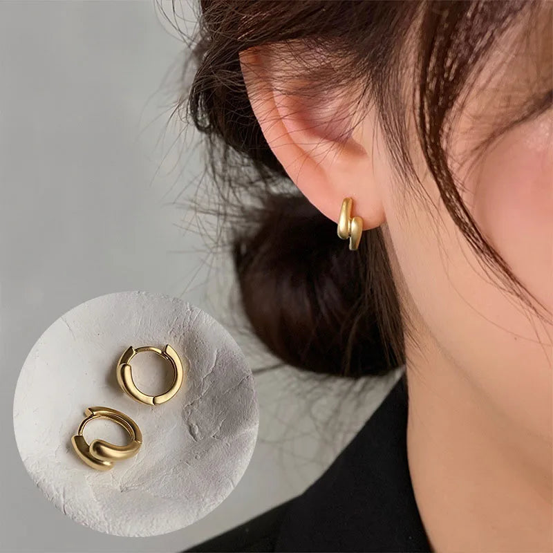**VENTFILLE 925 Sterling Silver Chunky Hoop Earrings**