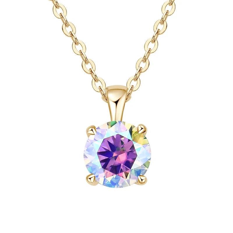 1ct Moissanite Pendant Necklace in 925 Sterling Silver