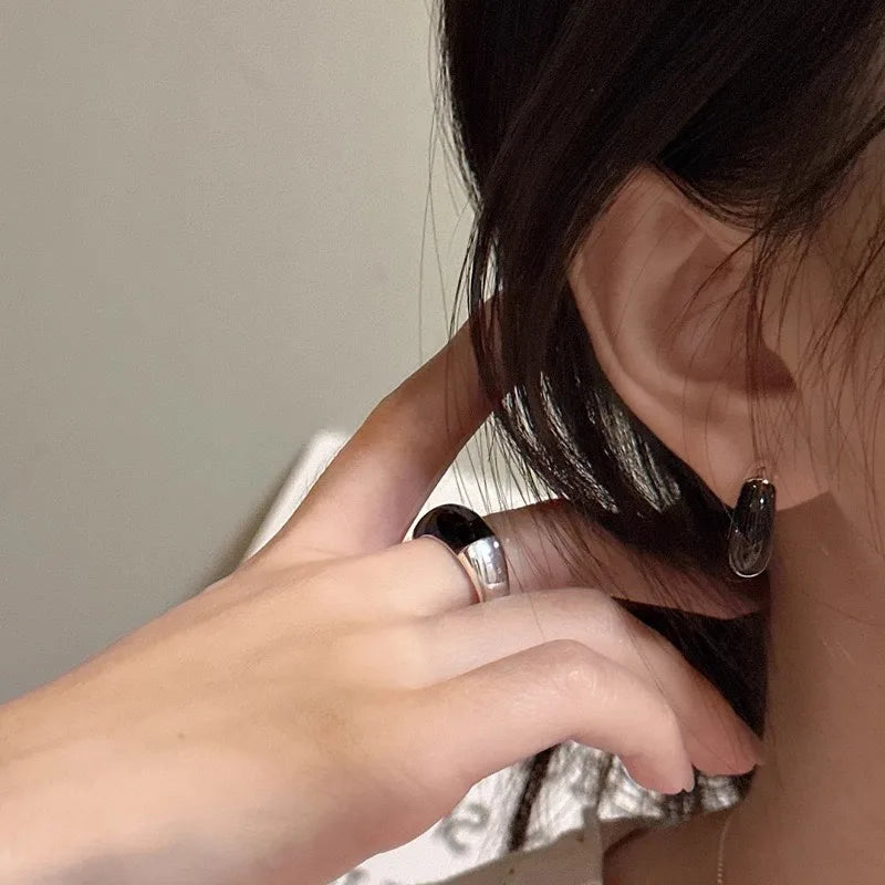 **VENTFILLE 925 Sterling Silver Chunky Hoop Earrings**