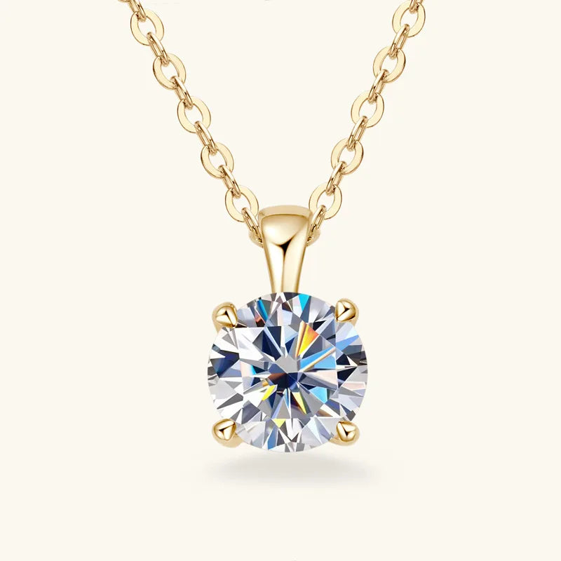 1ct Moissanite Pendant Necklace in 925 Sterling Silver
