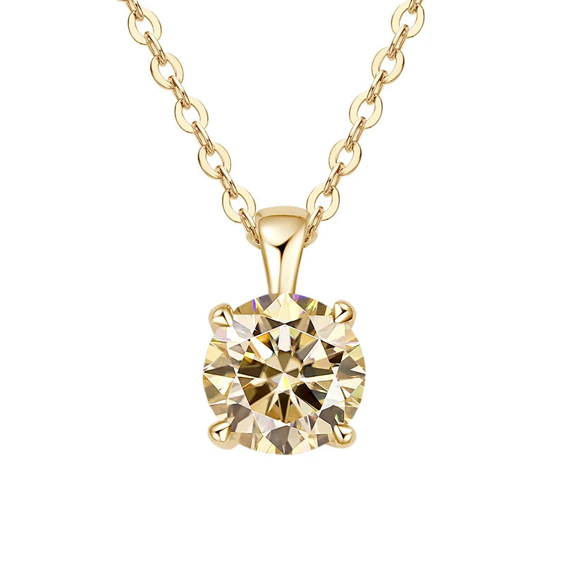 1ct Moissanite Pendant Necklace in 925 Sterling Silver