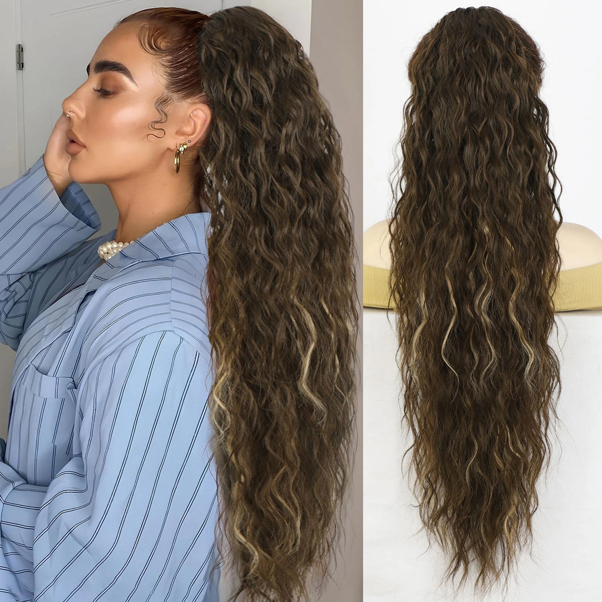 **Long Wavy Clip-In Ponytail Extension**