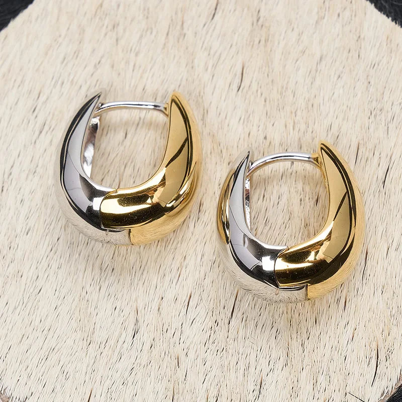 **VENTFILLE 925 Sterling Silver Chunky Hoop Earrings**