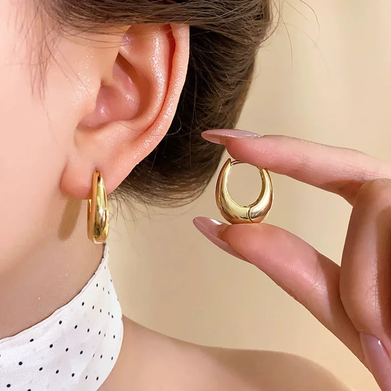 **VENTFILLE 925 Sterling Silver Chunky Hoop Earrings**