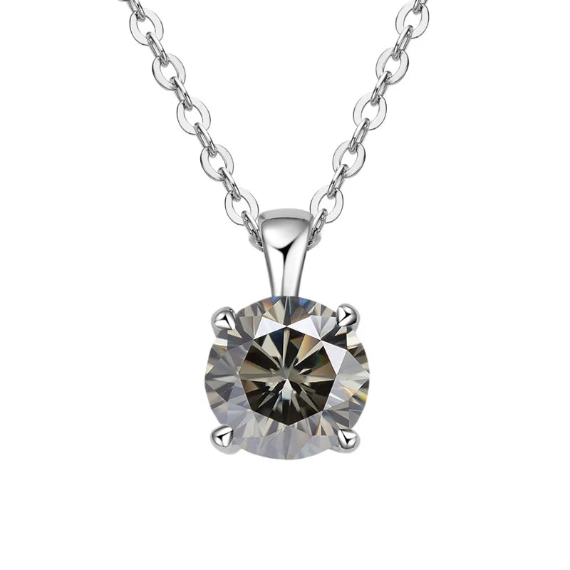 1ct Moissanite Pendant Necklace in 925 Sterling Silver