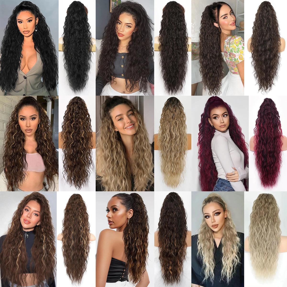 **Long Wavy Clip-In Ponytail Extension**