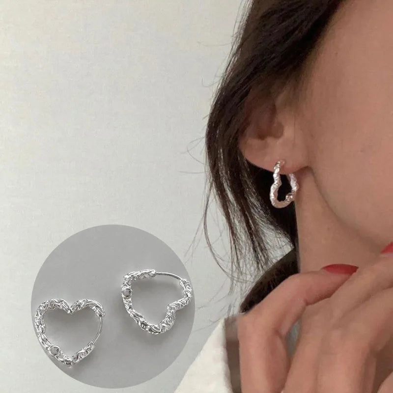 **VENTFILLE 925 Sterling Silver Chunky Hoop Earrings**