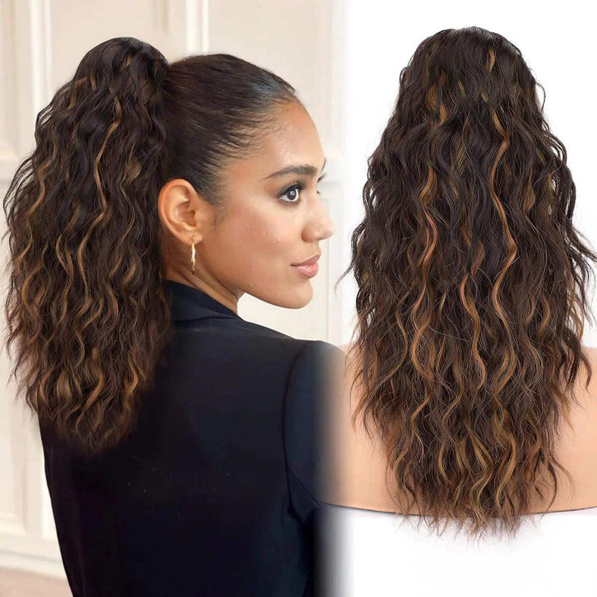 **Long Wavy Clip-In Ponytail Extension**