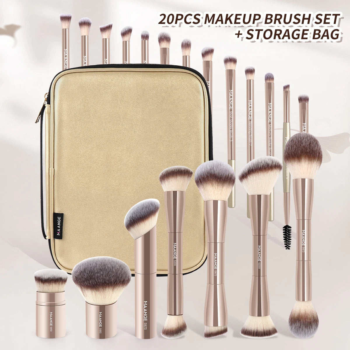 MAANGE 20-Piece Pro Makeup Brush Set with Bag
