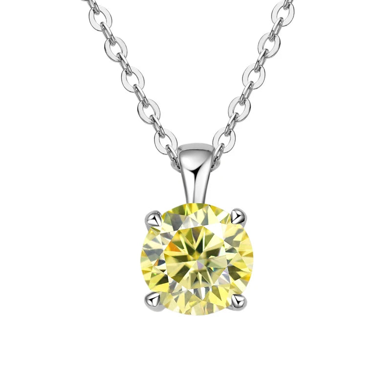 1ct Moissanite Pendant Necklace in 925 Sterling Silver