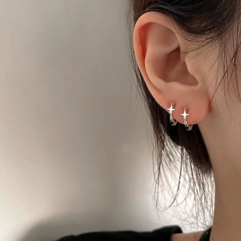 **VENTFILLE 925 Sterling Silver Chunky Hoop Earrings**