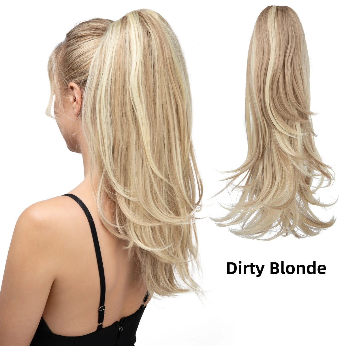 SARLA Long Silky Claw Clip Ponytail Extension