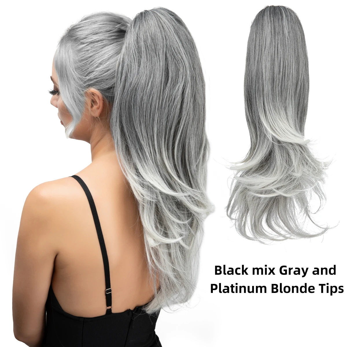 SARLA Long Silky Claw Clip Ponytail Extension